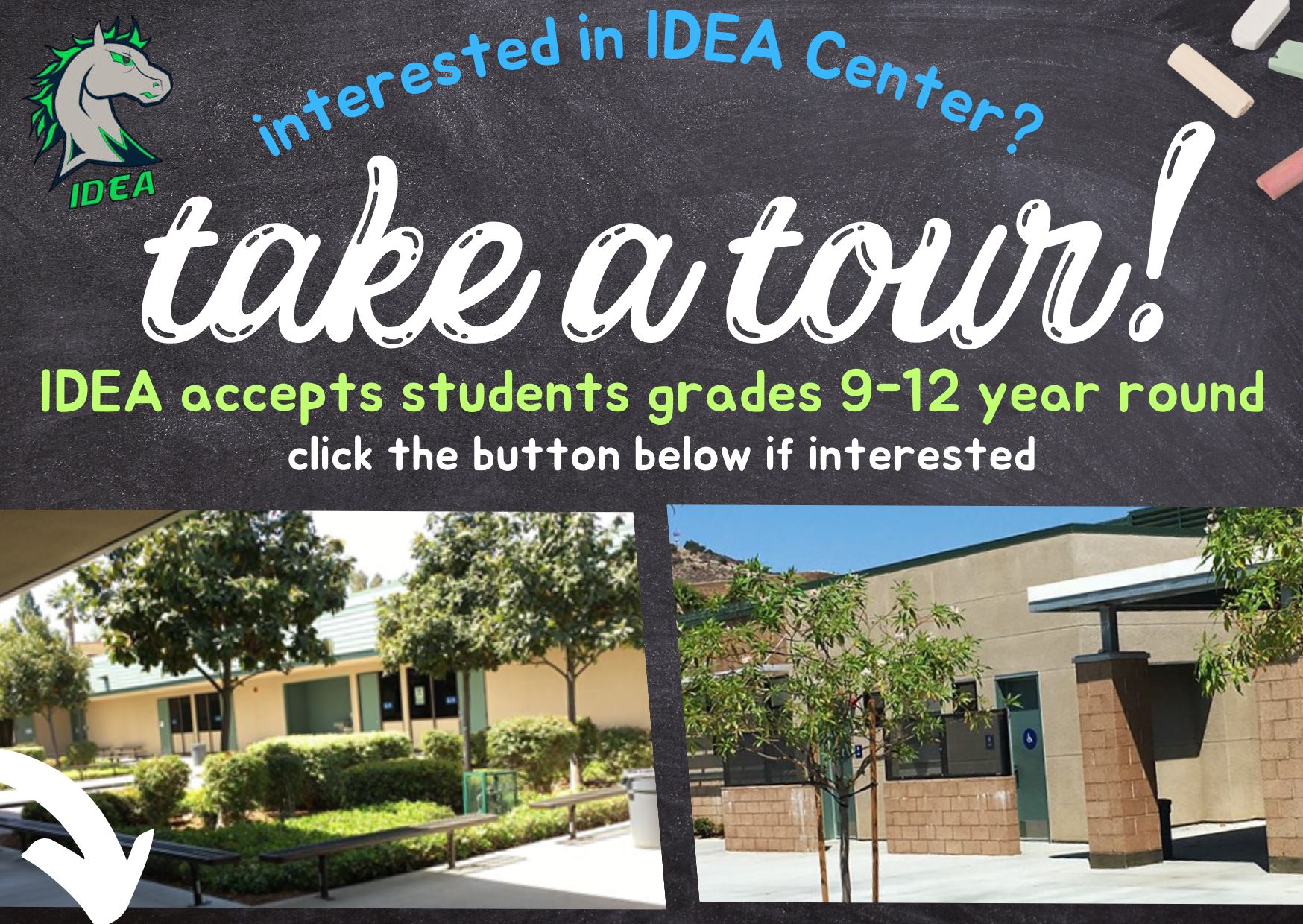 Interested in IDEA Center? Schedule a tour! We accept students year round and are a public high school