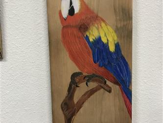 A painting of a bird